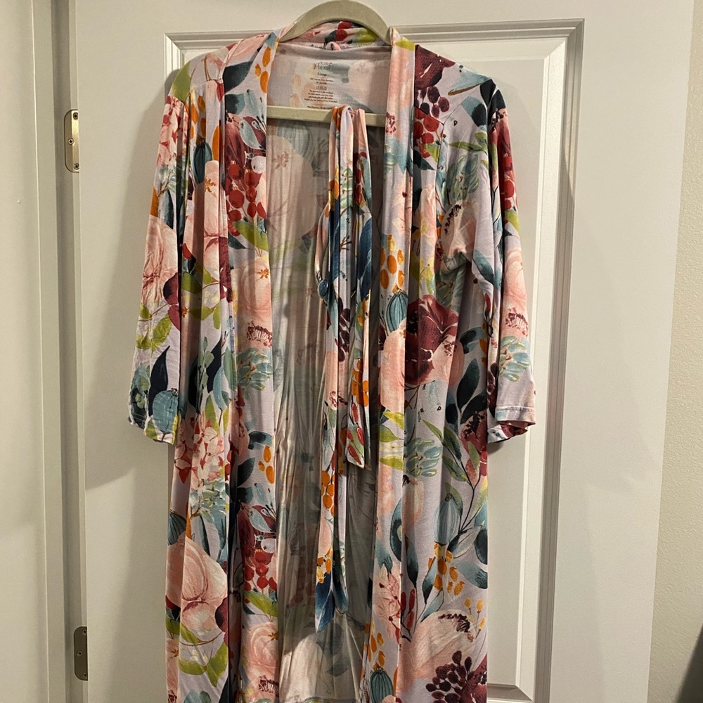 Posh Peanut Floral Bamboo Robe